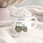 Emaille-Tasse „Traktor“ personalisiert Sublimation