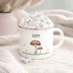 Emaille-Tasse „Pilze“ personalisiert Sublimation
