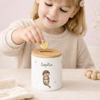 Keramik-Spardose mit Bambus-Deckel für Kinder "Otter"