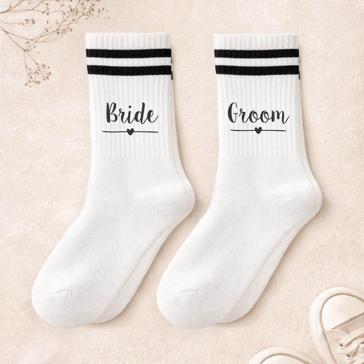 Personalisiertes Socken-Set zur Hochzeit "Bride & Groom"