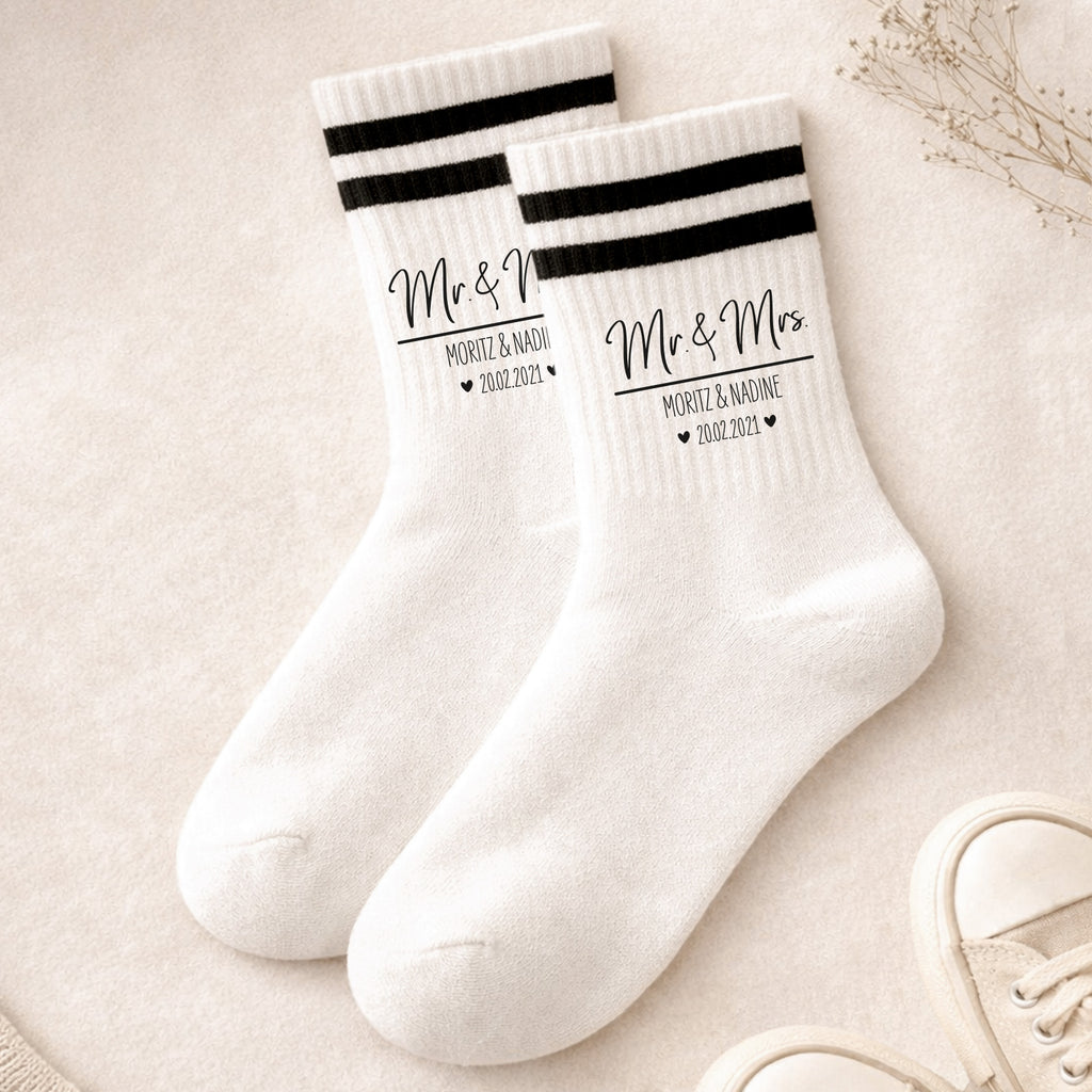 Personalisiertes Socken-Set zur Hochzeit "Mr. & Mrs."