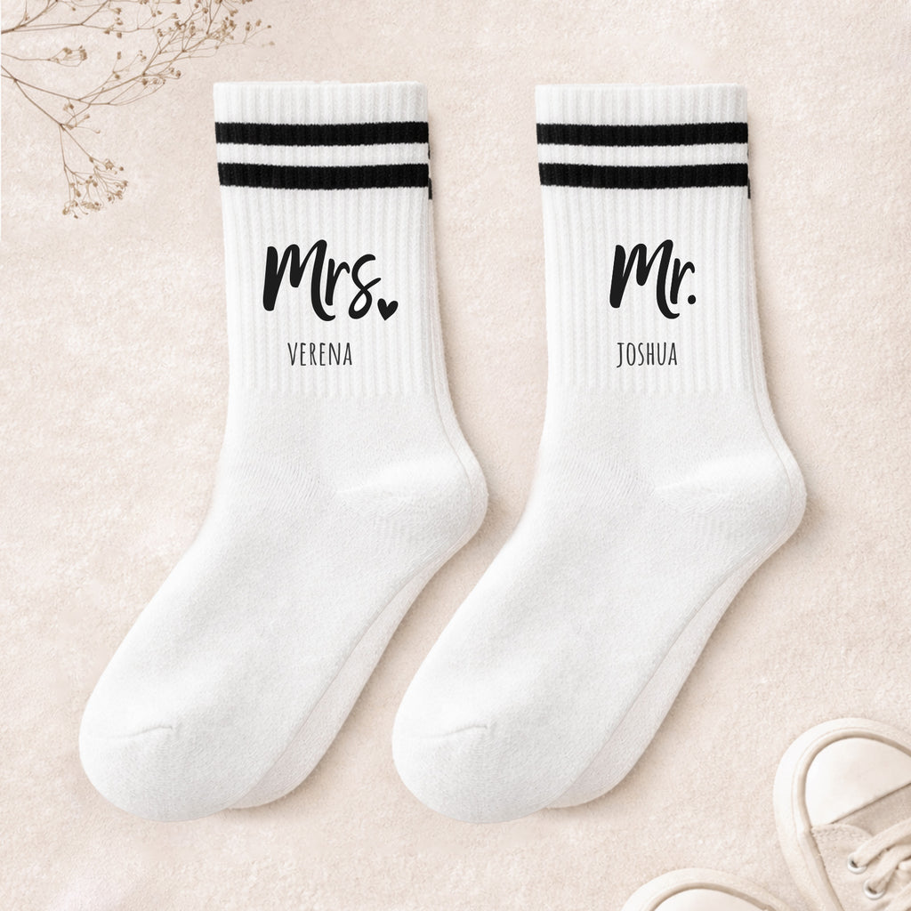 Personalisiertes Socken-Set zur Hochzeit "Mr. & Mrs."