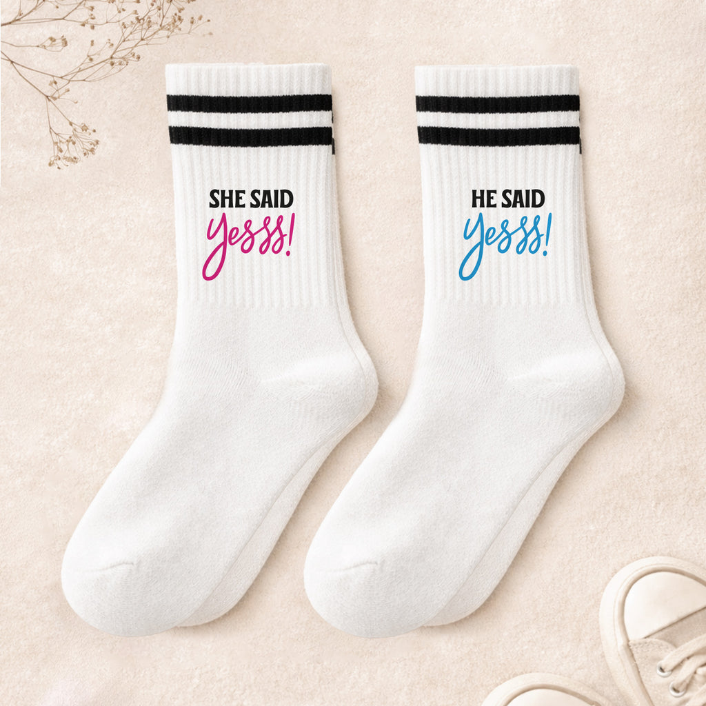 Personalisiertes Socken-Set zur Hochzeit "She said yes & He said yes"