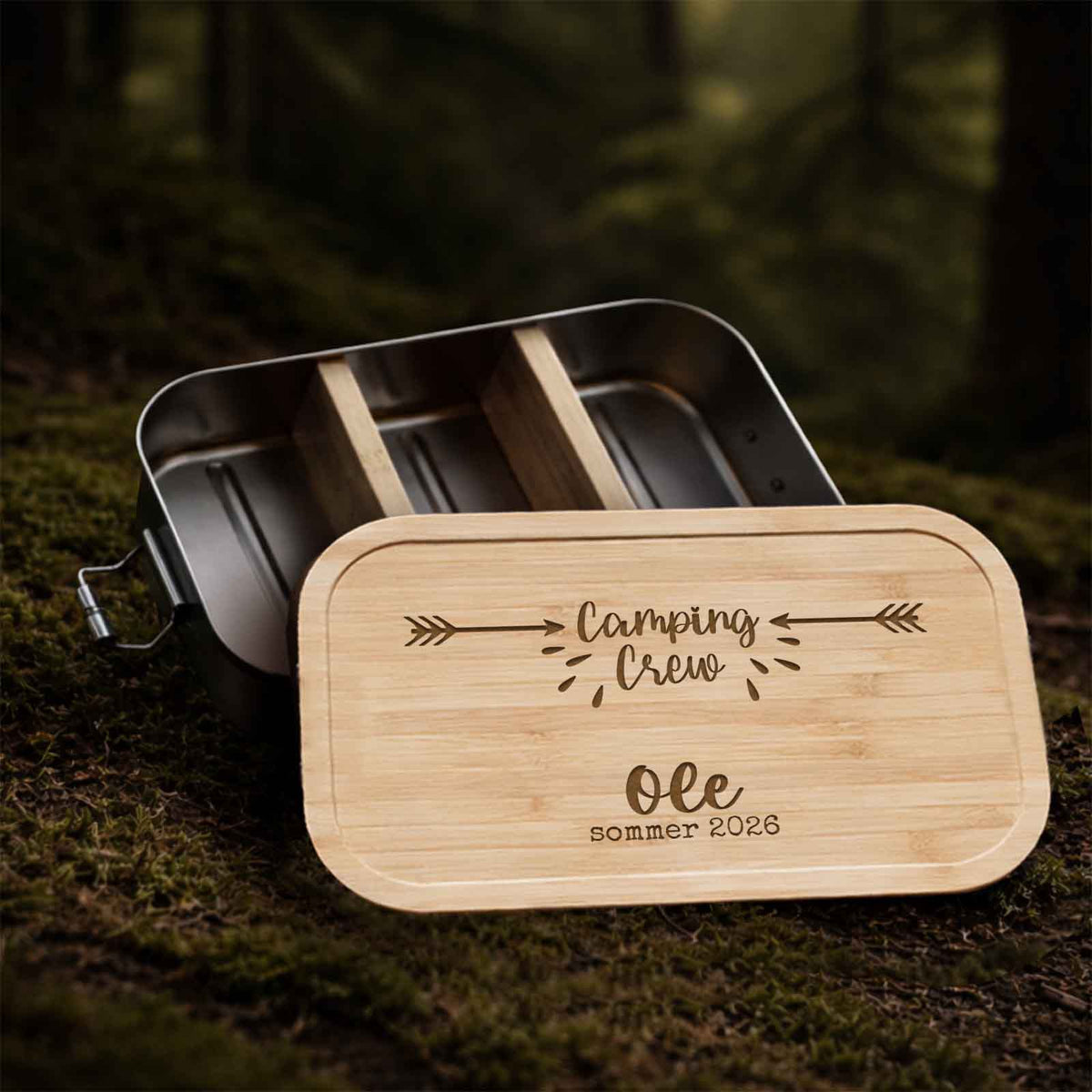 Lunchbox „Camping“ personalisiert Gravur