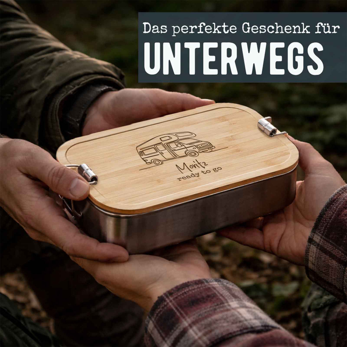 Lunchbox „Camping“ personalisiert Gravur