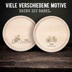 Frühstücksbrettchen rund Buche „Rennrad“ personalisiert Gravur