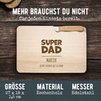 Frühstücksbrettchen mit Messer „Vater“ personalisiert Gravur
