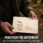 Frühstücksbrettchen mit Messer „Vater“ personalisiert Gravur