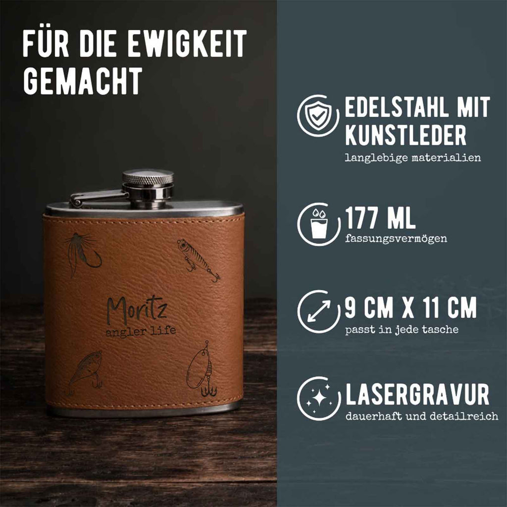 Flachmann „Angler“ personalisiert Gravur