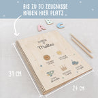 Zeugnismappe Holz Ringbuch "Affirmation"