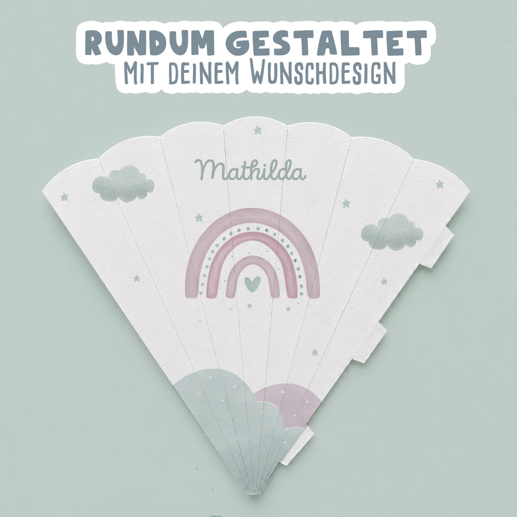 Personalisierte Schultüte "Regenbogen Rosa"