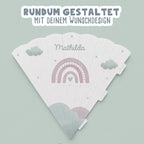 Personalisierte Schultüte "Regenbogen Rosa"
