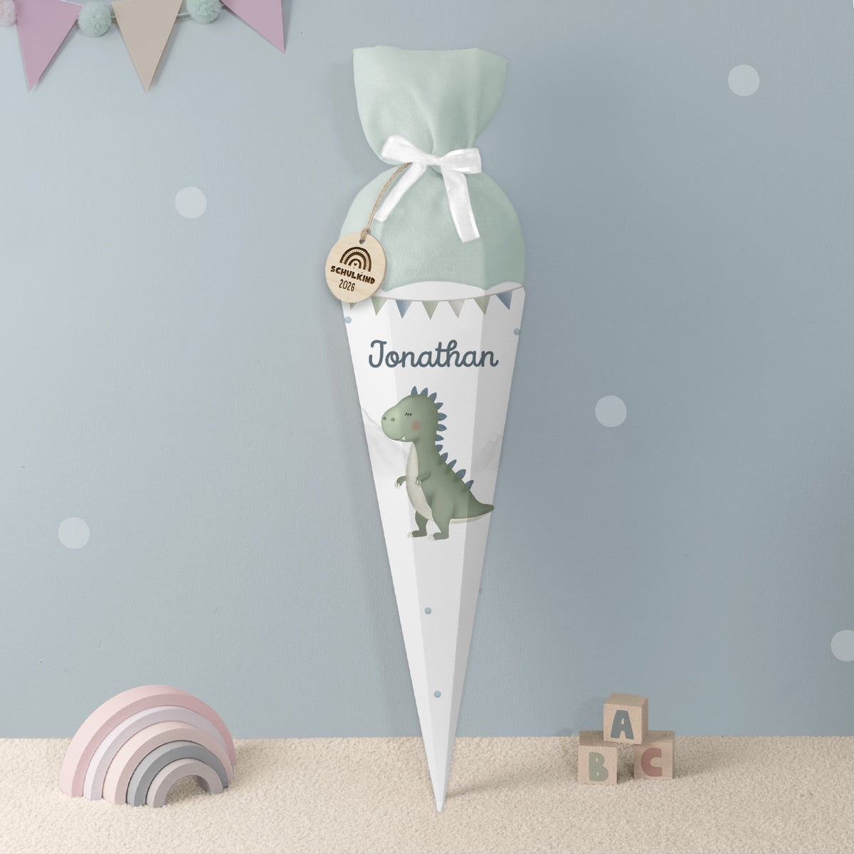 Schultüte „T-Rex“ personalisiert Druck