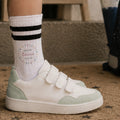 Socken für Kinder zur Einschulung „Buchstabenkreis Rosa“ personalisiert Sublimation