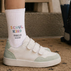 Socken für Kinder zur Einschulung „Endlich Schulkind Rosa“ personalisiert Sublimation