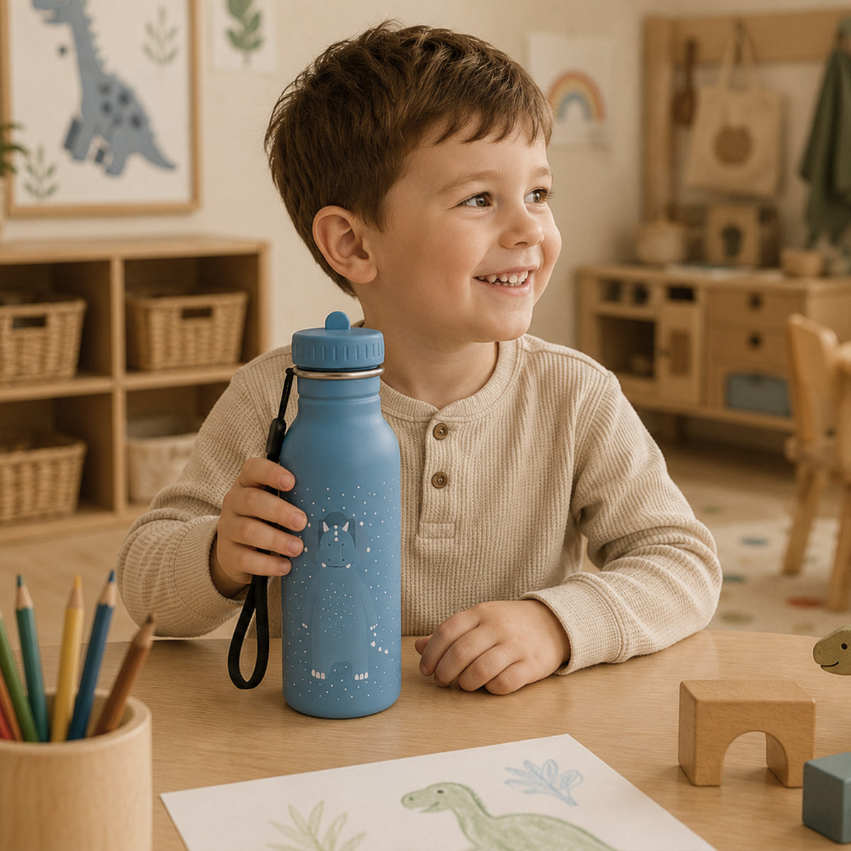 Trixie Trinkflasche personalisiert „Triceratops“