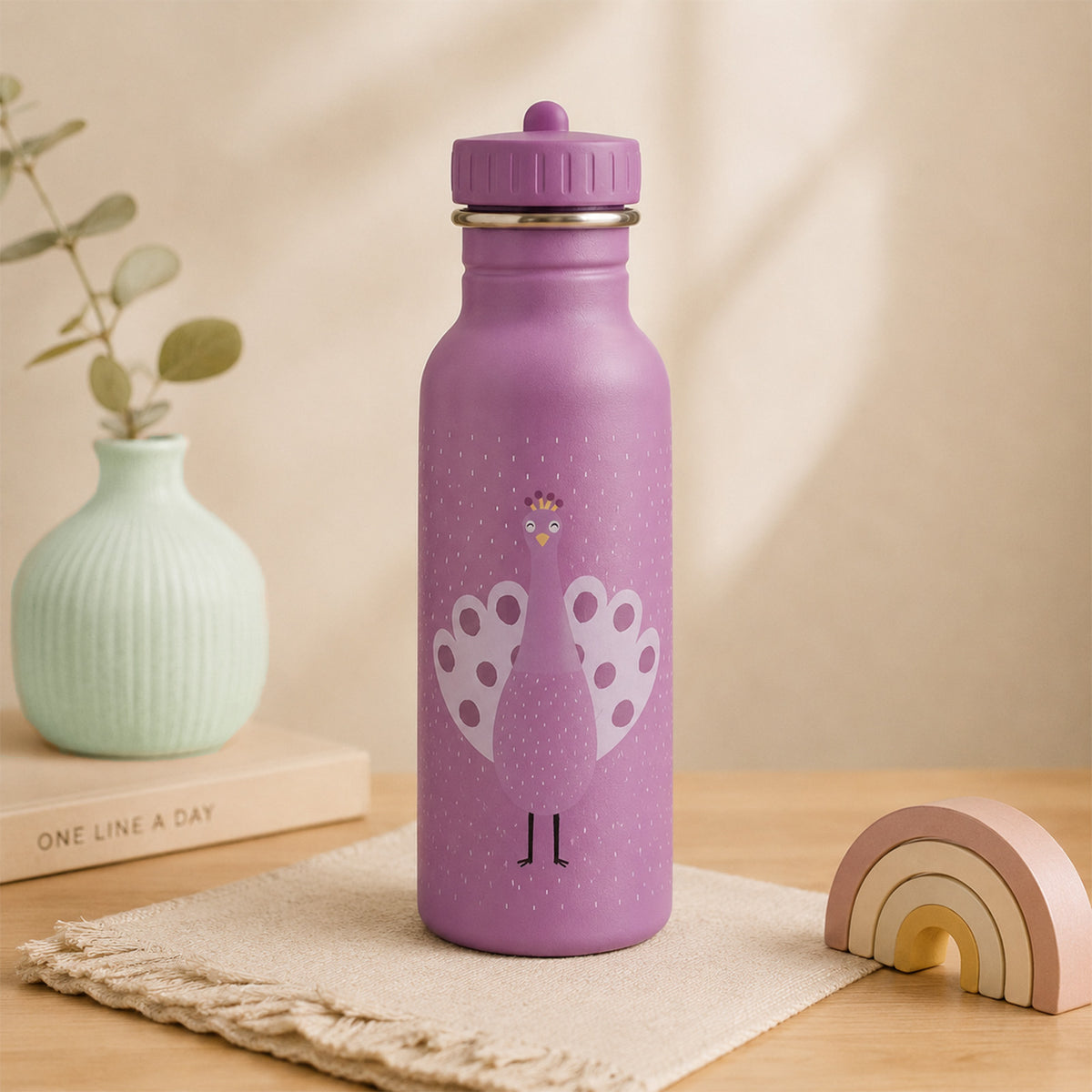 Trixie Trinkflasche personalisiert „Pfau“