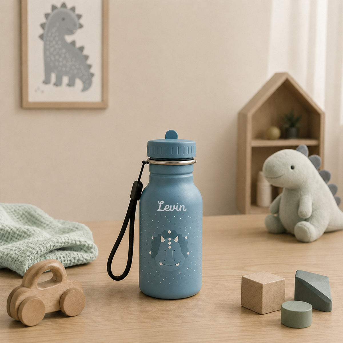 Trixie Trinkflasche personalisiert „Triceratops“