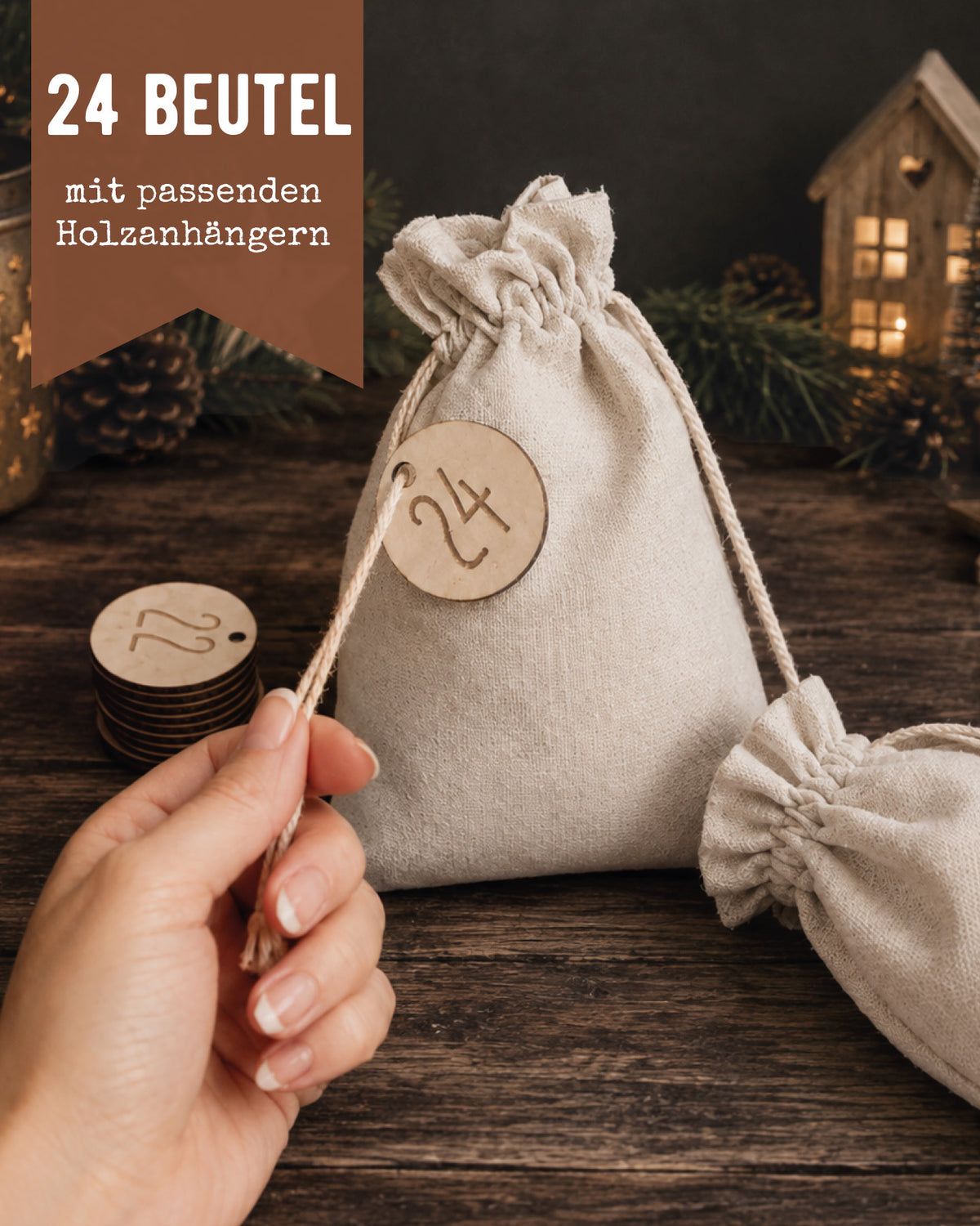 hellowild Adventskiste einfarbig "Haus" personalisiert