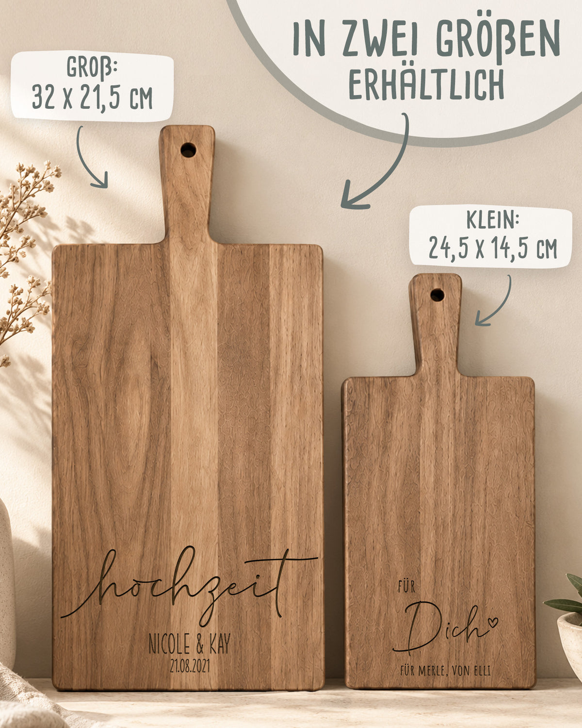 Schneidebrett „Chefkoch“ personalisiert Gravur