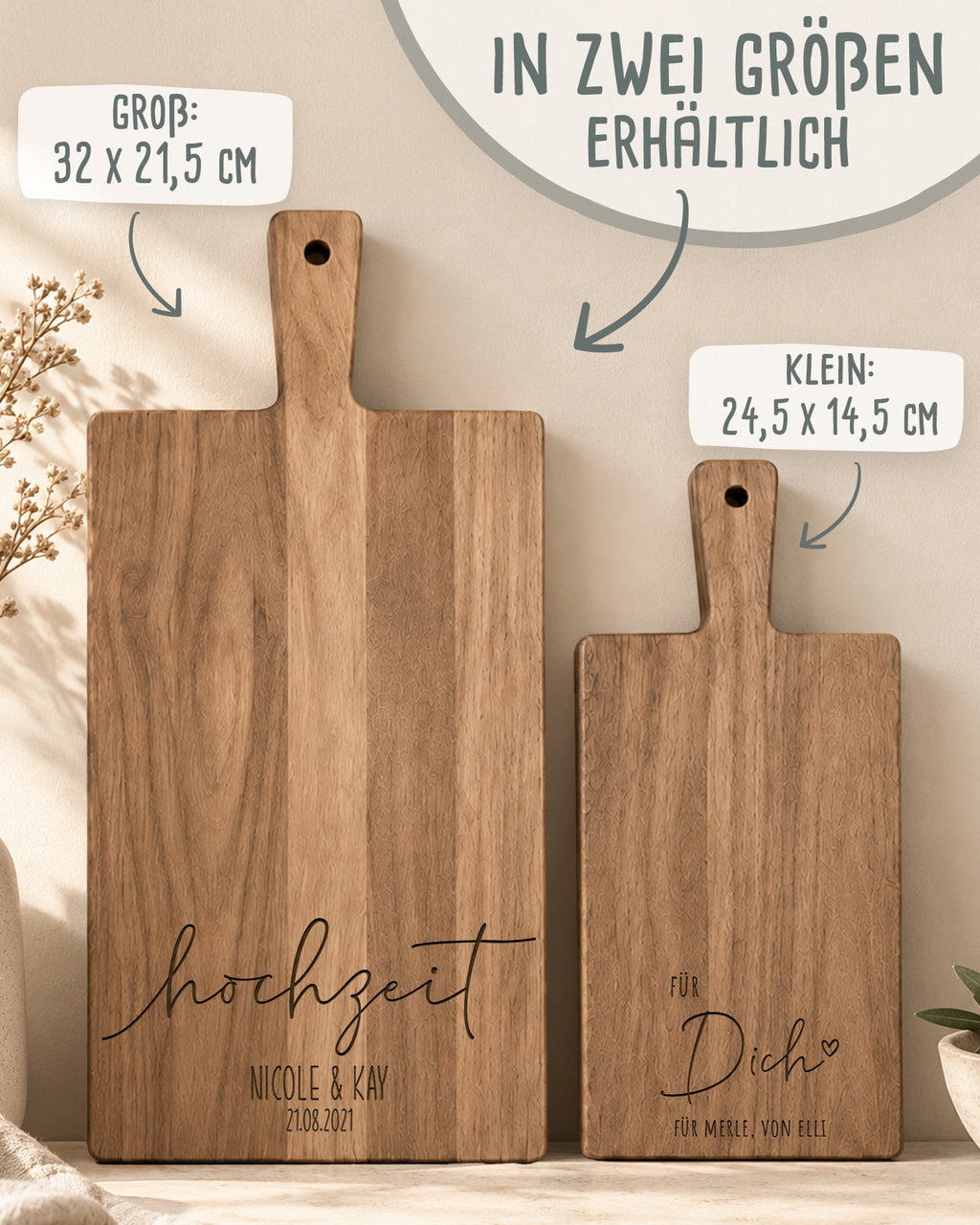 Schneidebrett „Für Dich“ personalisiert Gravur