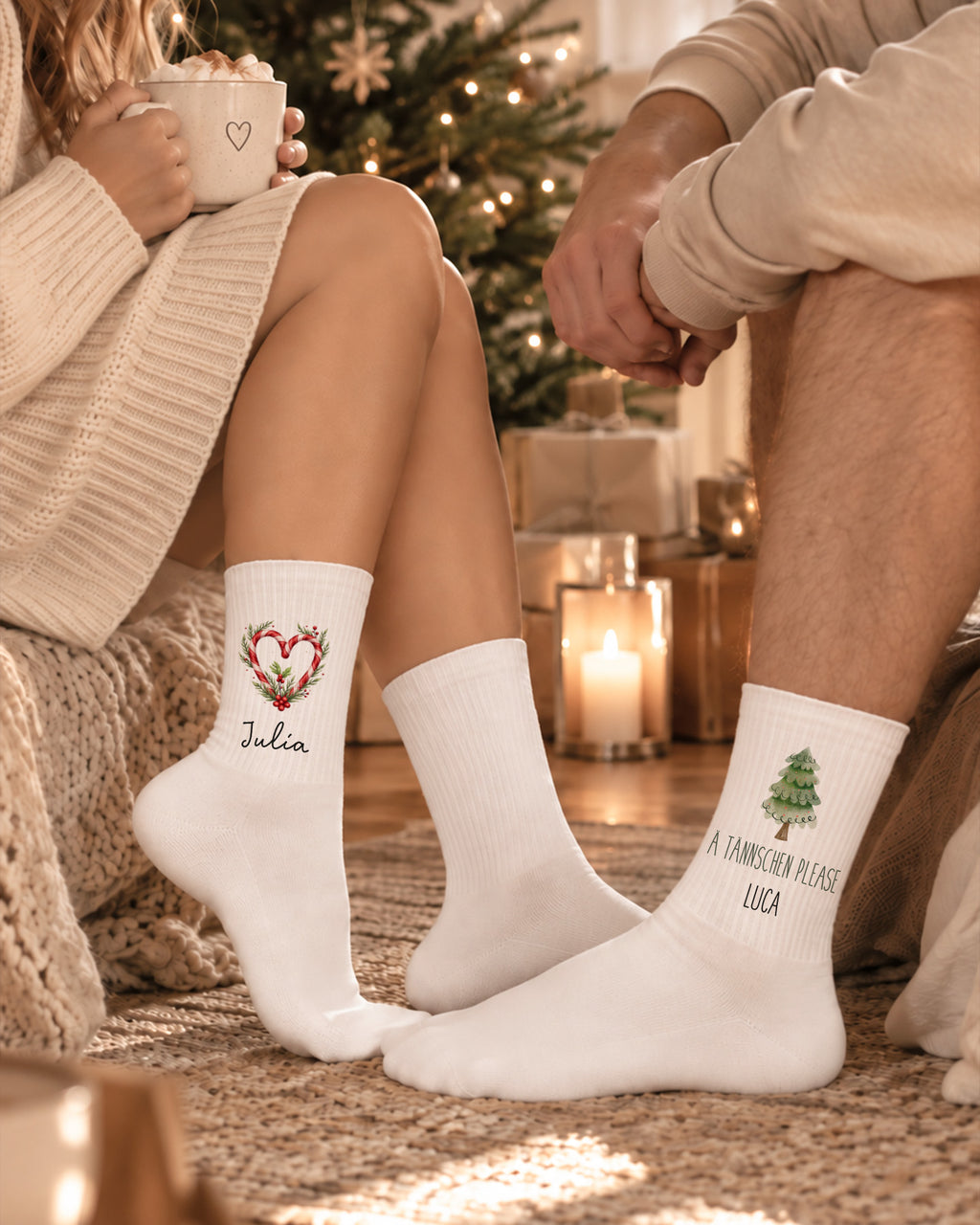 Weihnachtssocken „Ä Tännschen please“ personalisiert Sublimation