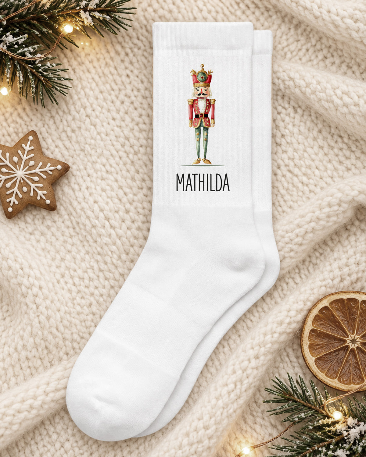Weihnachtssocken „Nussknacker“ personalisiert Sublimation