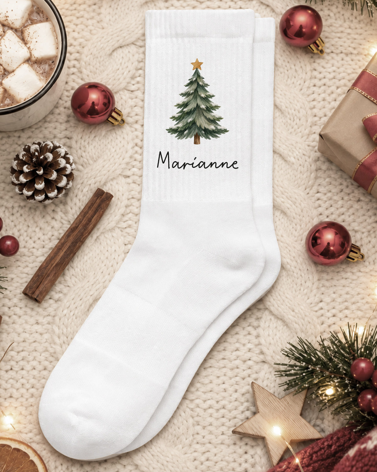 Weihnachtssocken „Tannenbaum“ personalisiert Sublimation