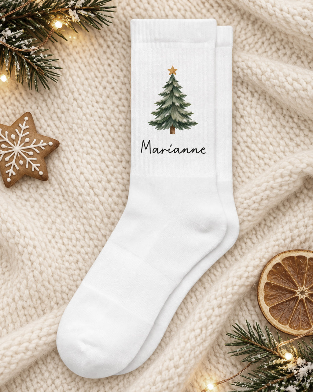 Weihnachtssocken „Tannenbaum“ personalisiert Sublimation