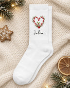 Weihnachtssocken „Zuckerstangen-Herz“ personalisiert Sublimation