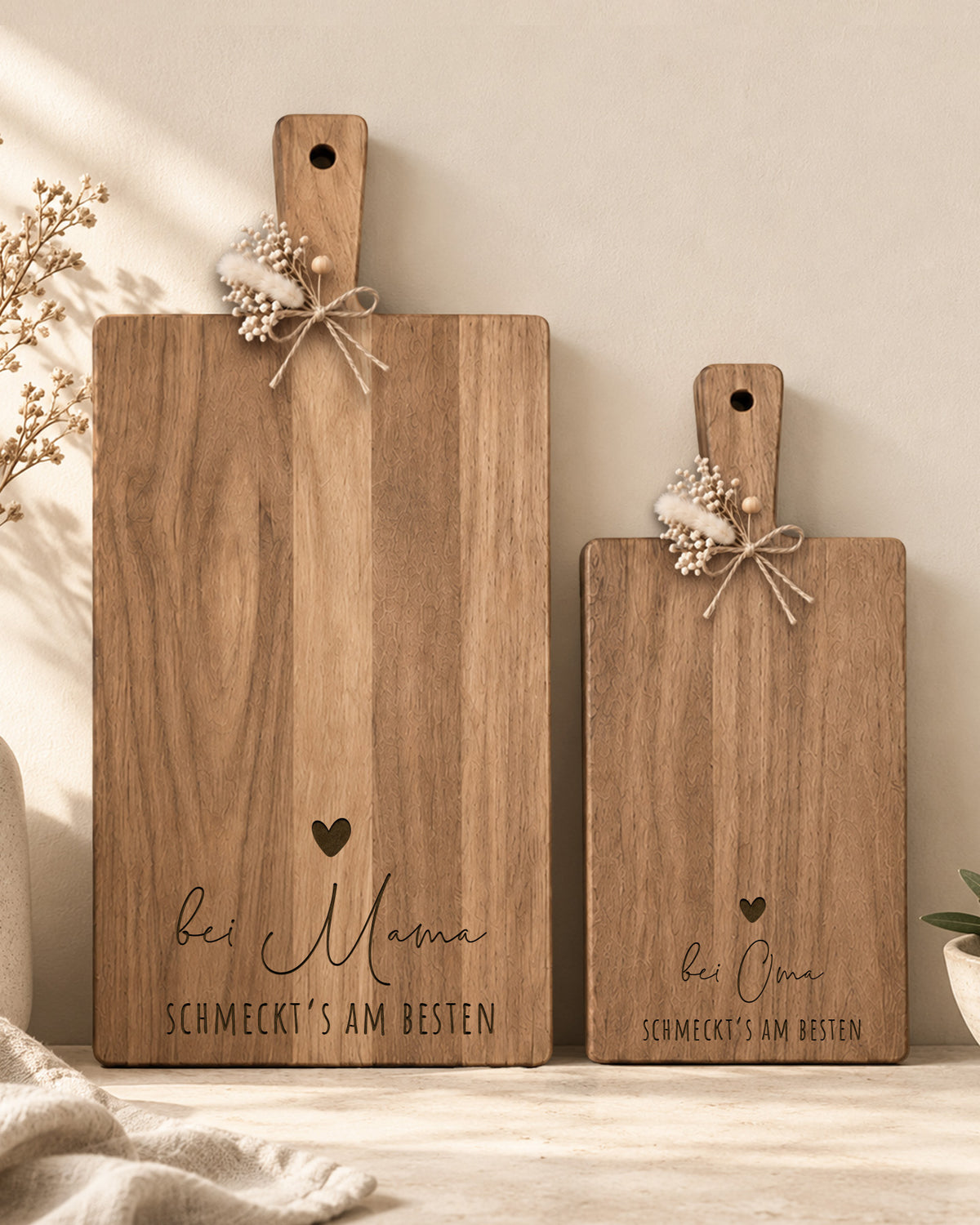 Schneidebrett „Bei Mama schmeckt's am besten“ personalisiert Gravur