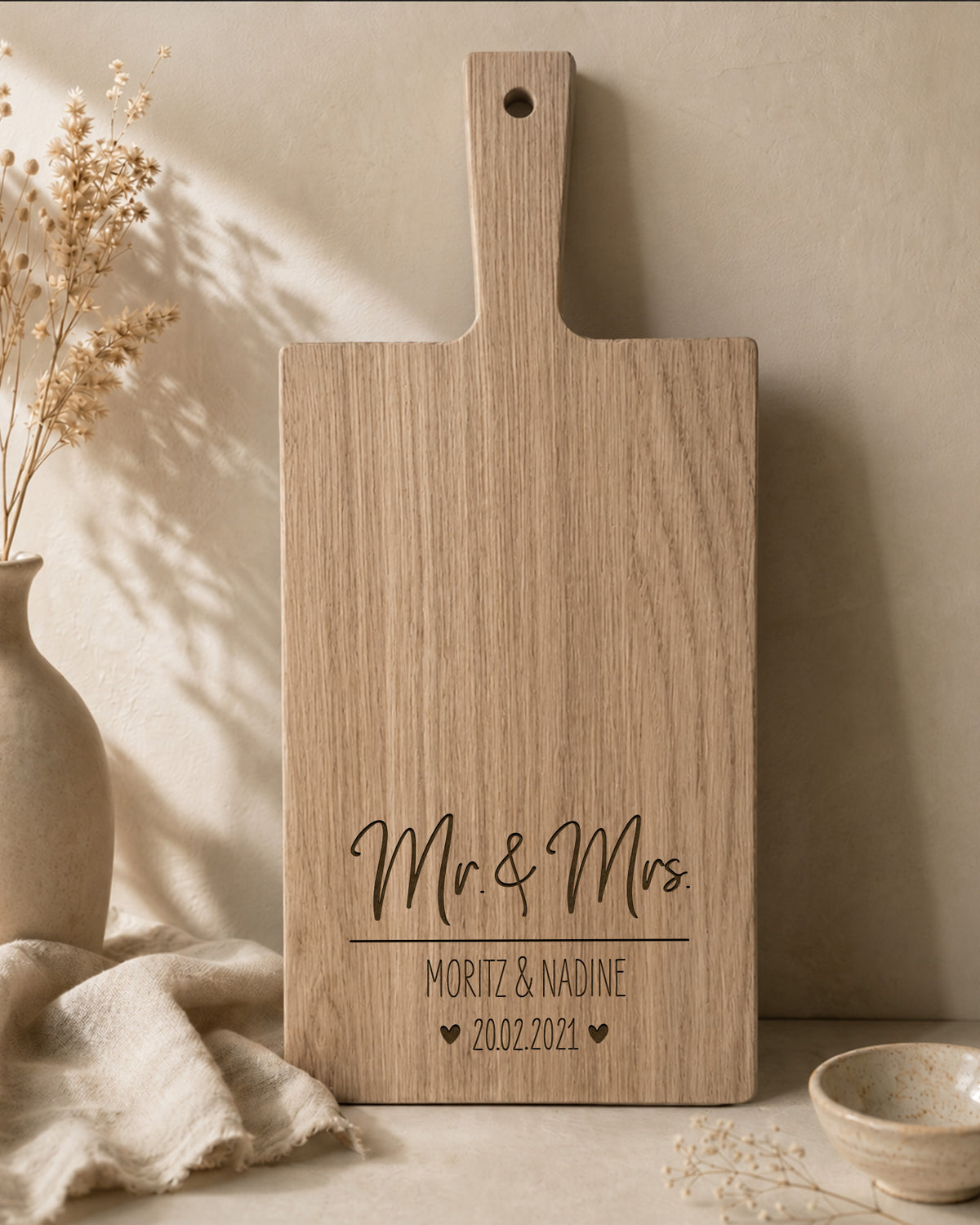 Schneidebrett „Mr. & Mrs.“ personalisiert Gravur