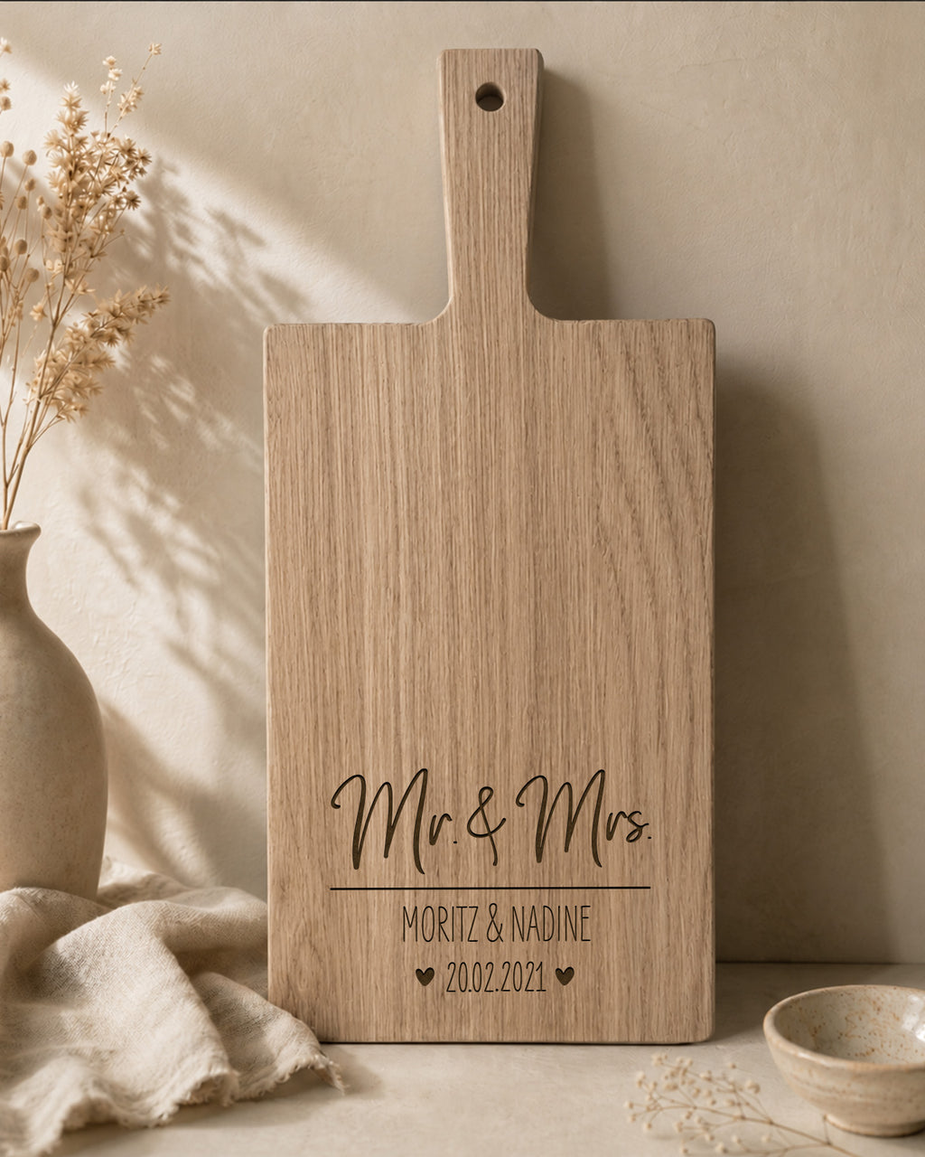 Schneidebrett „Mr. & Mrs.“ personalisiert Gravur