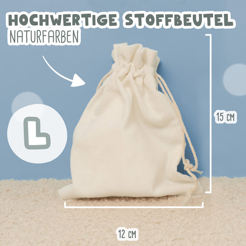 24 L-Beutel mit Nummer-Anhängern für Adventskalender oder Adventskiste