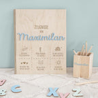 Zeugnismappe Holz Ringbuch mit 3D-Name "Affirmation"
