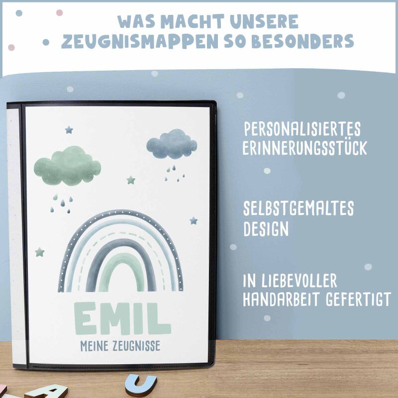 Zeugnismappe "Regenbogen" DIN A4