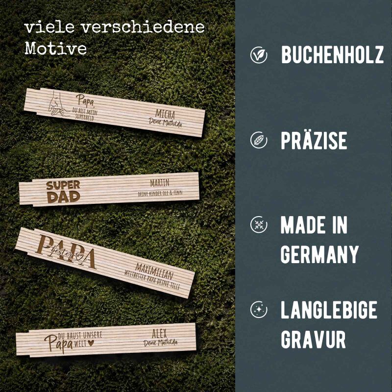 Zollstock „Vater“ personalisiert Gravur