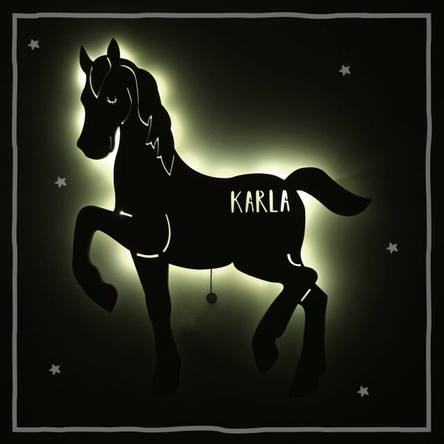 Night Light "Paula the Horse" personalized for Babys and Kids nature no