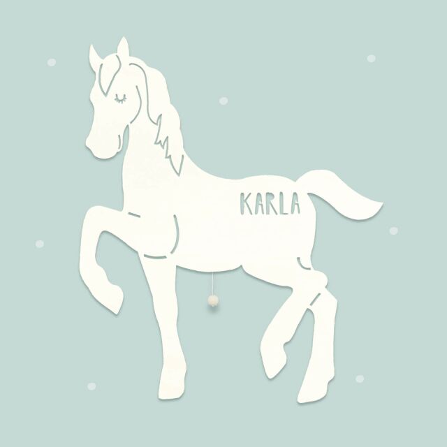 Night Light "Paula the Horse" personalized for Babys and Kids grey yes
