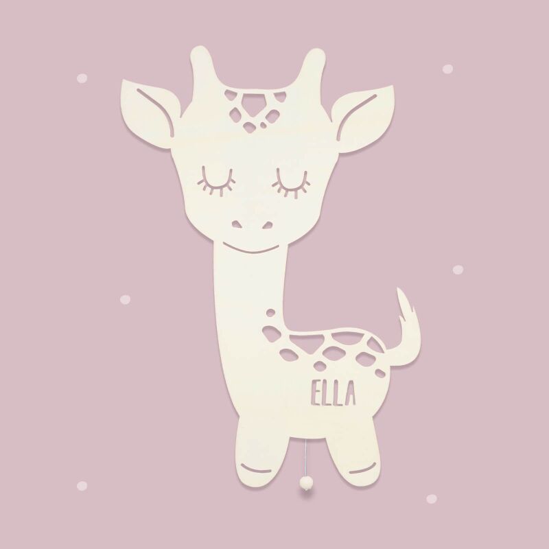 Giraffe rosa mit Wunschnamen 
