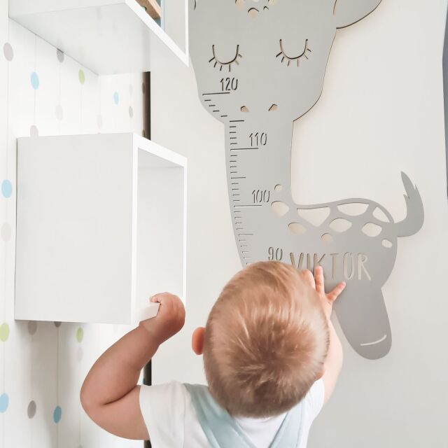 Measuring stick for children Name personalizable Size measurement from 80-120 cm Model Giraffe
