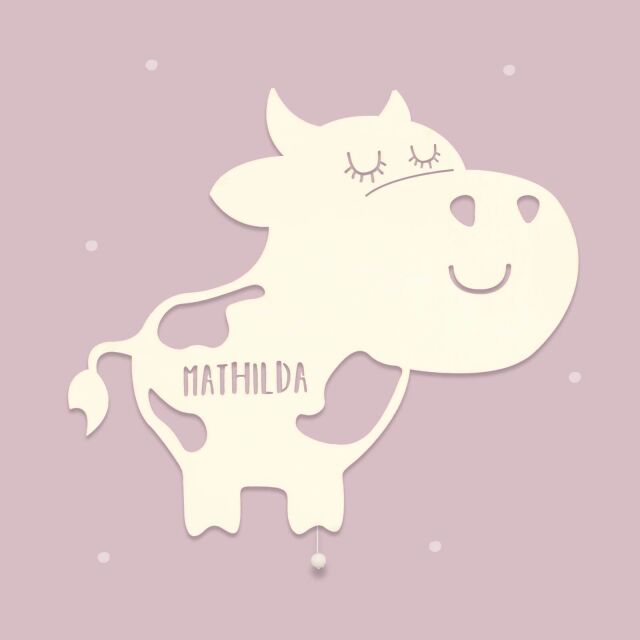 Night light &quot;Klara the cow&quot; personalized for...