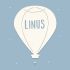 Night light "Bruno the Balloon" personalized for baby and child light blue no