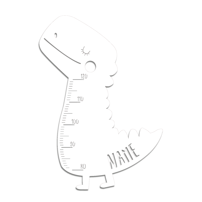 Messlatte für Kinder Dino weiss 80cm-120cm