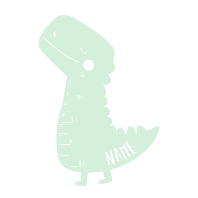 measuring stick for children name personalizable size measurement model dino scaling individual mint 70cm-110cm