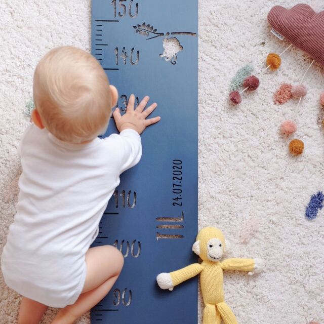 Measuring stick for children name personalizable size measurement 70-150cm scaling standard with elephant motif