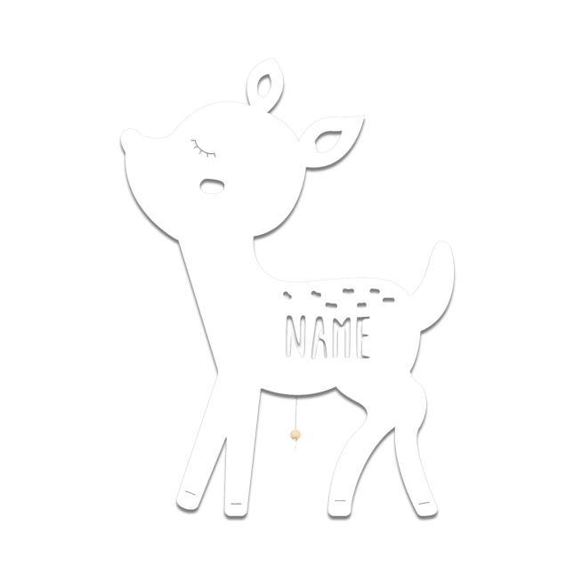 Night light "Rita the fawn" personalized for baby and child white yes