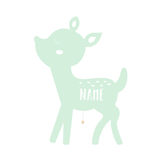 Night light "Rita the fawn" personalized for baby and child mint yes