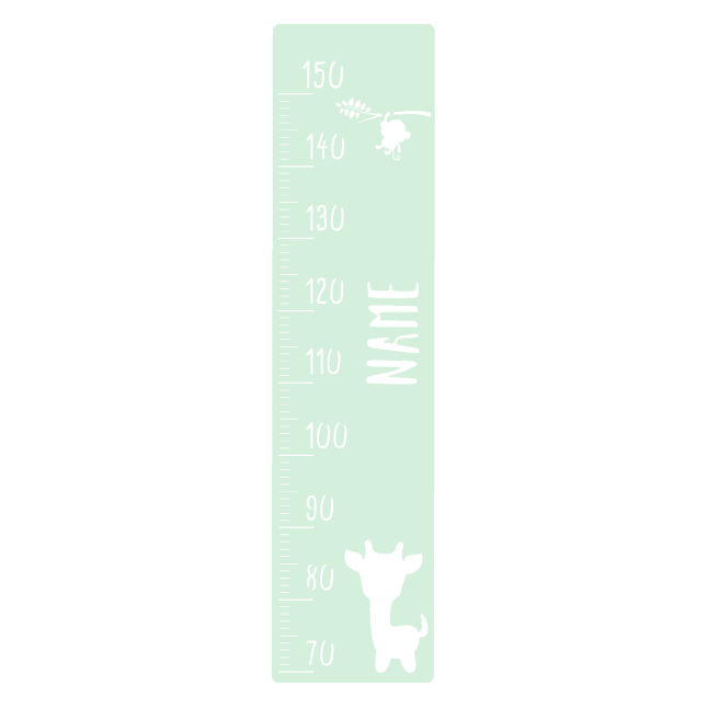 measuring stick for children name personalizable size measurement 70-150cm scaling standard with giraffe motif mint