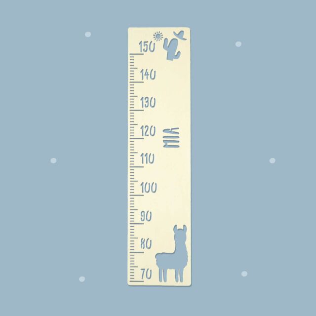 Measuring stick for children name personalizable size measurement 70-150cm scaling standard with llama motif